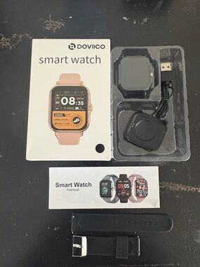 Smart Watch - Black Silicone Strap